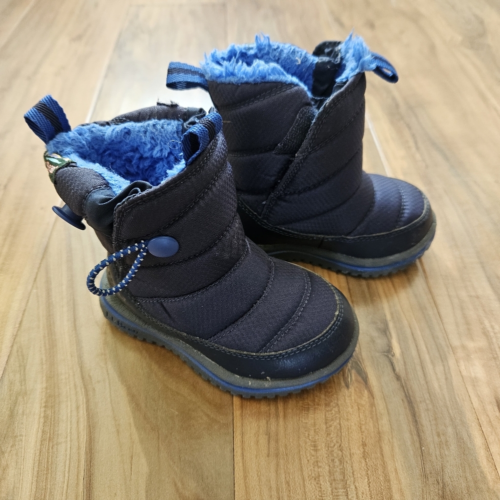 Cozy Ll Bean Blue and Black Kids Winter Boots Toddler Size 5